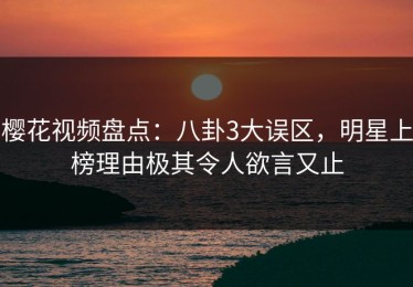 樱花视频盘点：八卦3大误区，明星上榜理由极其令人欲言又止