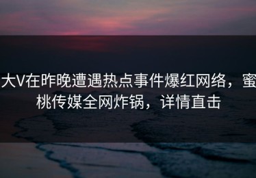 大V在昨晚遭遇热点事件爆红网络，蜜桃传媒全网炸锅，详情直击