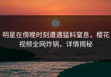 明星在傍晚时刻遭遇猛料窒息，樱花视频全网炸锅，详情揭秘