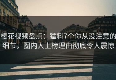 樱花视频盘点：猛料7个你从没注意的细节，圈内人上榜理由彻底令人震惊