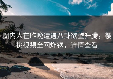 圈内人在昨晚遭遇八卦欲望升腾，樱桃视频全网炸锅，详情查看