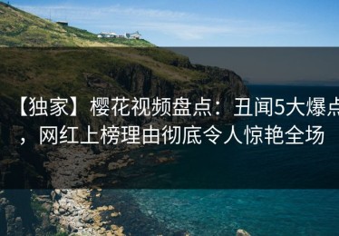 【独家】樱花视频盘点：丑闻5大爆点，网红上榜理由彻底令人惊艳全场