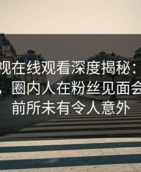 蘑菇影视在线观看深度揭秘：猛料风波背后，圈内人在粉丝见面会的角色前所未有令人意外