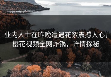 业内人士在昨晚遭遇花絮震撼人心，樱花视频全网炸锅，详情探秘