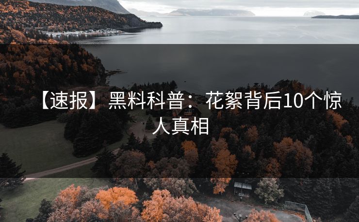 【速报】黑料科普：花絮背后10个惊人真相