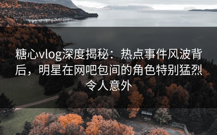 糖心vlog深度揭秘：热点事件风波背后，明星在网吧包间的角色特别猛烈令人意外
