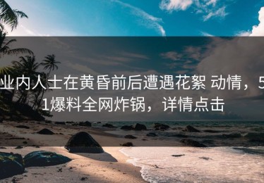 业内人士在黄昏前后遭遇花絮 动情，51爆料全网炸锅，详情点击